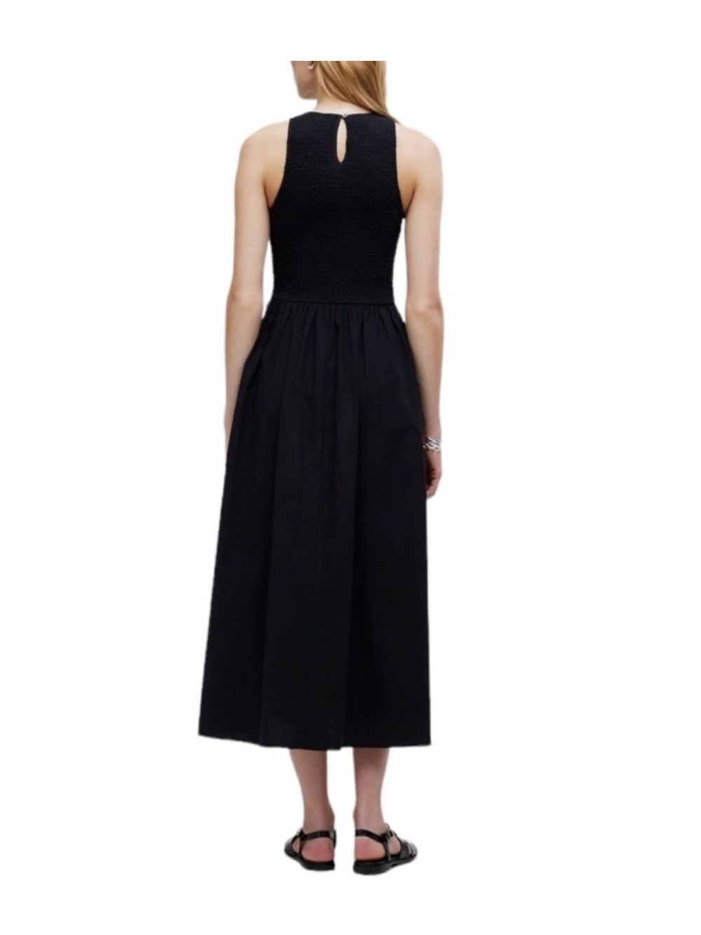 Madewell NWT Melody Midi Dress in True Black - Picture 4 of 8